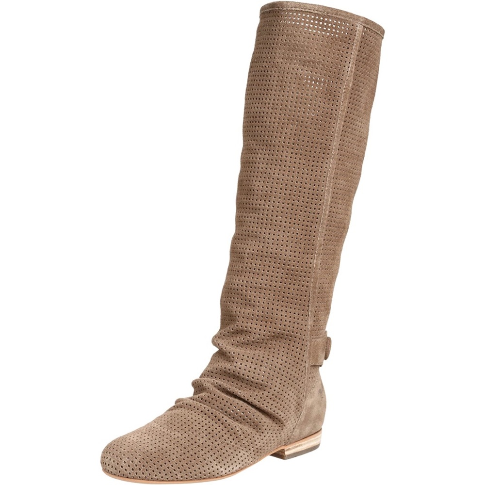 Sam Edelman Bell Perforated Knee High Boots Stone